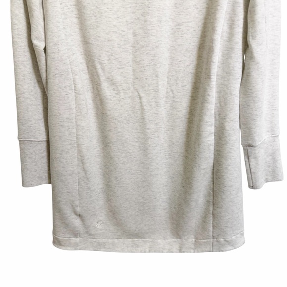 Athleta Coaster Luxe Sweatshirt Dress Grey and White Size Medium with Pockets - Picture 5 of 6
